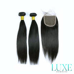 LUXE Mink Straight Bundle Deal w/Closure