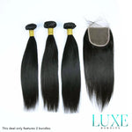 LUXE Mink Straight Bundle Deal w/Closure